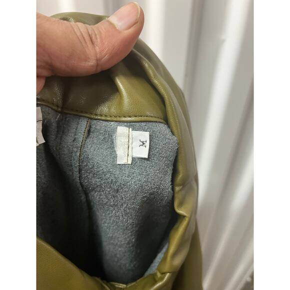 The Frankie Shop - Zoeyy Faux Leather Wrap Dress /Green /M - Picture 7 of 7